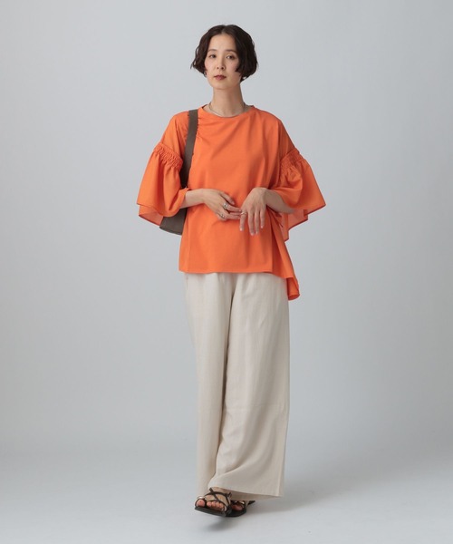 LEPSIM（レプシィム） tシャツ 異素材フリルチュニック 242848