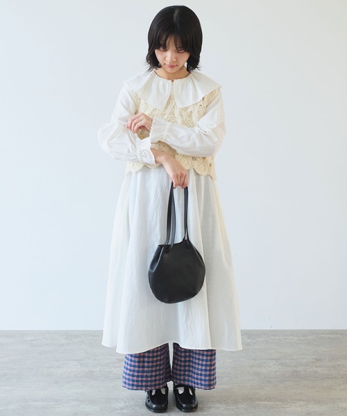 bulle de savon ベスト ジレ ネパールハンドニット かぎ針レース