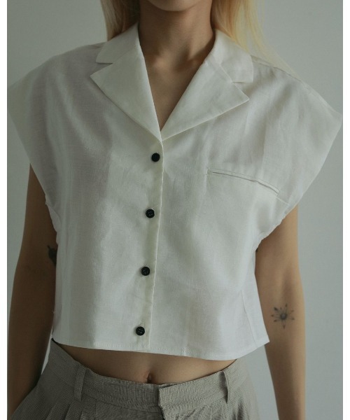 ブラウス シャツ anuke Opencollar Linen Shirts レディース