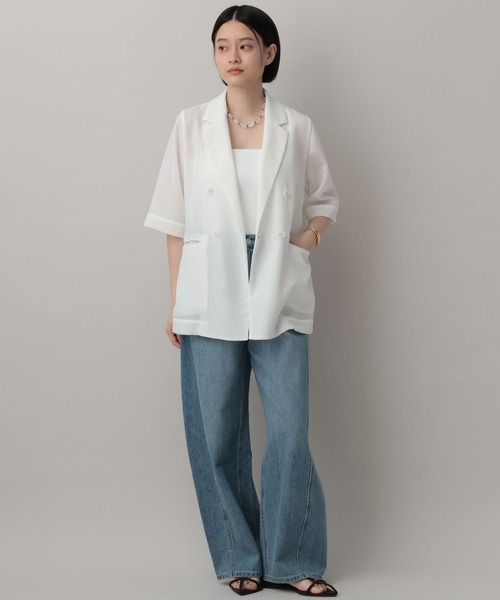 完売品　Apart by メッシュWジャケット ブラック セール】メッシュWジャケット（テーラードジャケット）｜A part