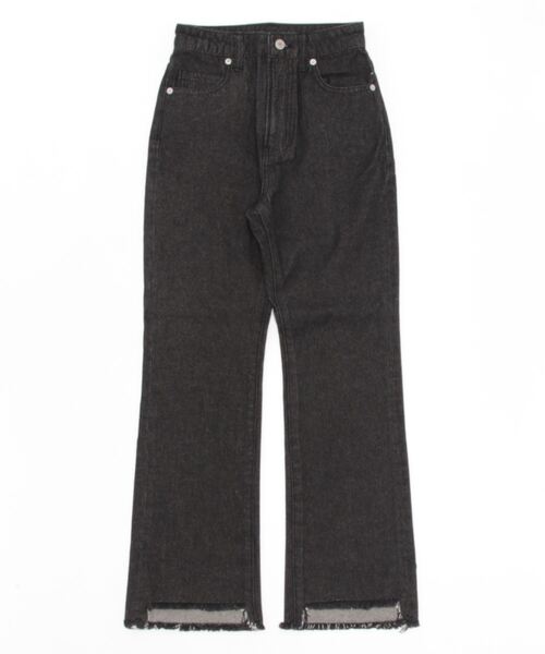 「A part by」 加工ブーツカットデニムパンツ MEDIUM ブラック レディース
