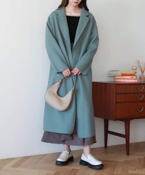 「archives」 チェスターコート MEDIUM グレイッシュベージュ レディース_画像2