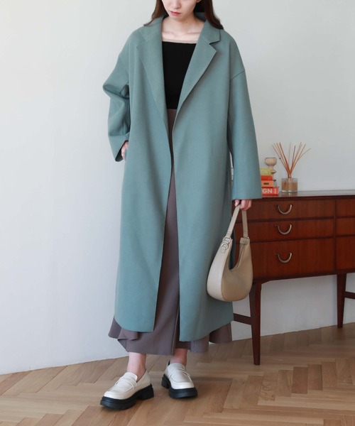 「archives」 チェスターコート MEDIUM グレイッシュベージュ レディース_画像6