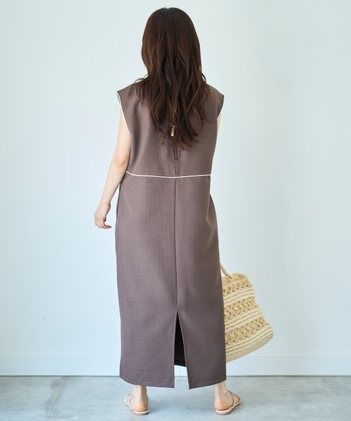 mil（ミル） ジャンパースカート 配色パイピング ジャンスカ 「587141