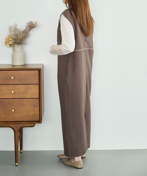 mil（ミル） ジャンパースカート 配色パイピング ジャンスカ 「587141