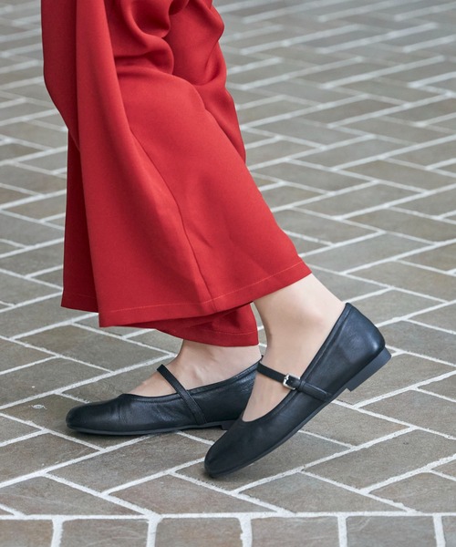 [ing] Flat туфли-лодочки 22.5cm свет черный женский 