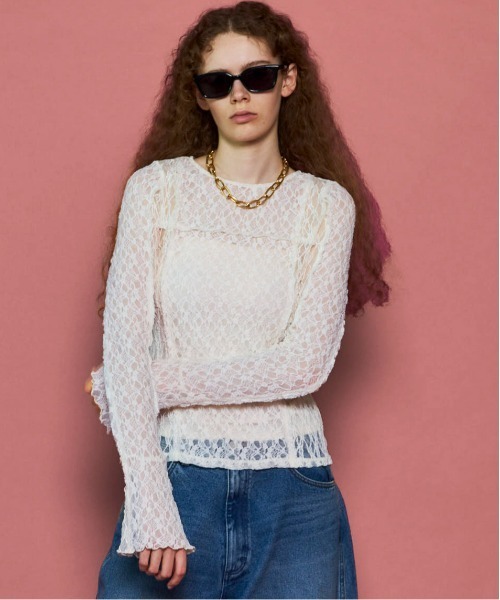 tシャツ 「25AW PRE-ORDER」Lace Tops/レーストップス「MAISON SPECIAL/メゾンスペシャル」 レディース