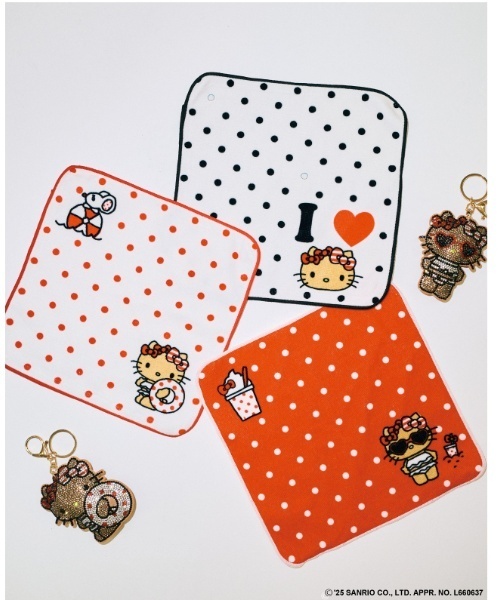 ハローキティ×チャングンソクミニタオル2点：Zikzin／20×20㎝程 LOVETOXIC ハンカチ 「ハローキティ」日焼け タオル キッズ 子供