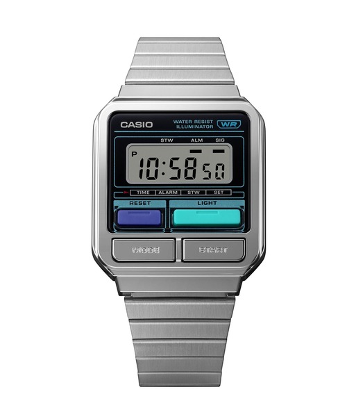「CASIO」 デジタル腕時計 FREE ブラック×シルバー メンズ