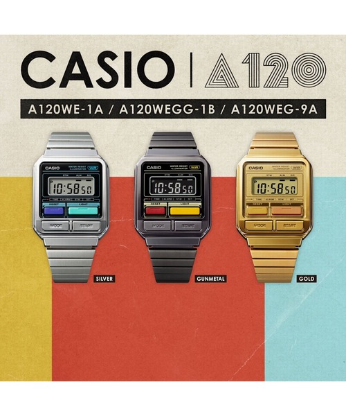 「CASIO」 デジタル腕時計 FREE ブラック×シルバー メンズ