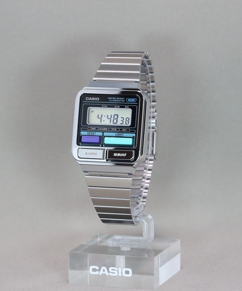 「CASIO」 デジタル腕時計 FREE ブラック×シルバー メンズ