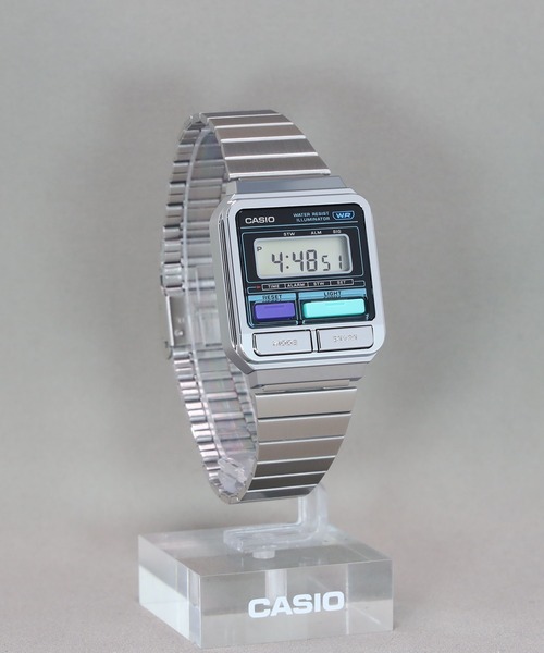 「CASIO」 デジタル腕時計 FREE ブラック×シルバー メンズ