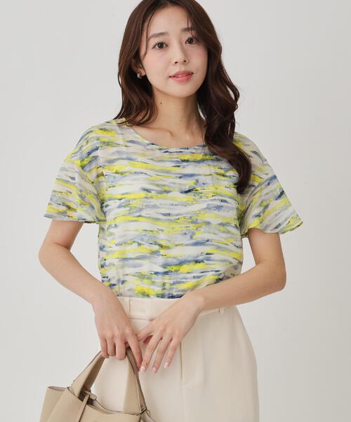 クード シャンス（COUP DE CHANCE）/【手洗い可／日本製】プリント柄ブラウス COUP DE CHANCE（クードシャンス） ブラウス シャツ 「手洗い可／日本