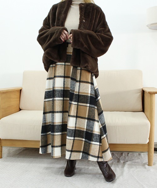 「MODE ROBE」 ノーカラーコート FREE ブラウン レディース_画像4