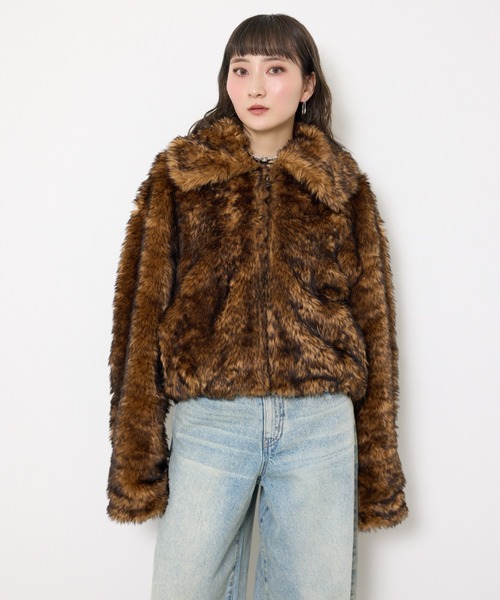 SLY ブルゾン アウター 「2025AW」BIG COLLAR FUR S/COAT ビッグ