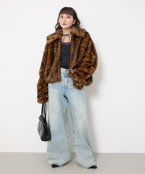 SLY ブルゾン アウター 「2025AW」BIG COLLAR FUR S/COAT ビッグ