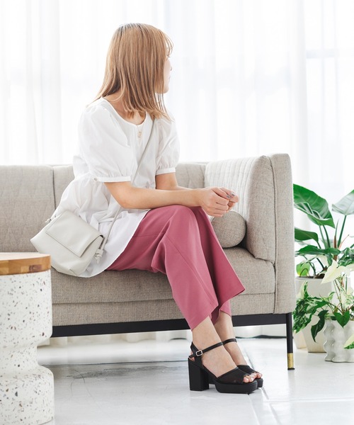 「attagirl」 ヒールサンダル LL ブラック レディース_画像2