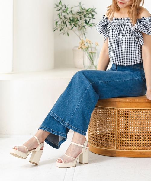 「attagirl」 ヒールサンダル LL ブラック レディース_画像9