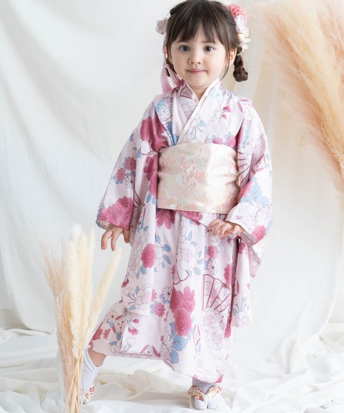 七五三 くすみピンク　着物・帯と小物セット3～5歳 SweetMommy（スウィートマミー） 着物 七五三 着物+帯セット 3歳
