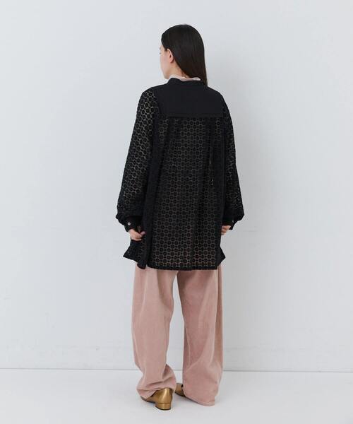 2024SS コンジェペイエ アデュートリステス conges payes ADIEU TRISTESSE ガーゼチュニックシャツ/キナリ ロング【2400013948241】 ADIEU TRISTESSE - 2024SS コンジェペイエ アデュートリステス conges