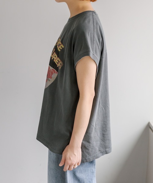 「PUAL CE CIN」 半袖Tシャツ FREE チャコールグレー レディース_画像3