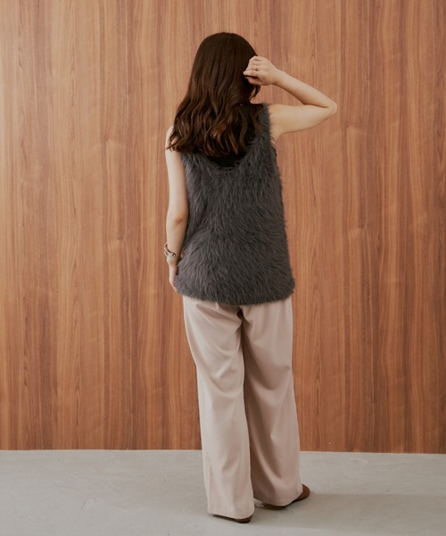 「Shelly island」 ノースリーブトップス FREE チャコールグレー レディース_画像3