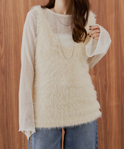 「Shelly island」 ノースリーブトップス FREE チャコールグレー レディース_画像5