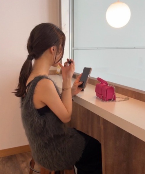 「Shelly island」 ノースリーブトップス FREE チャコールグレー レディース_画像9