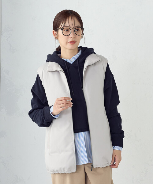 DANTON×BEAMS ダウンベスト　ベージュ　サイズ36 Danton（ダントン） ワンポイントダウンベスト「BEAMSコラボ」 34