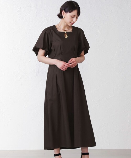 「EPOCA THE SHOP」 半袖ワンピース 38 ブルー レディース_画像5