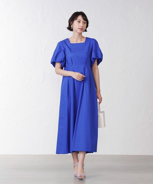 「EPOCA THE SHOP」 半袖ワンピース 38 ブルー レディース_画像7