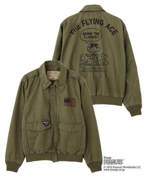 AVIREX（アヴィレックス） ブルゾン アウター × PEANUTS」COTTON A-2