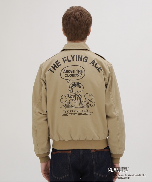 ブルゾン アウター 「AVIREX × PEANUTS」COTTON A-2 ”FLYING ACE”  / A-2 ”フライングエース” / ピーナの画像