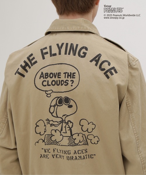 ブルゾン アウター 「AVIREX × PEANUTS」COTTON A-2 ”FLYING ACE”  / A-2 ”フライングエース” / ピーナの画像