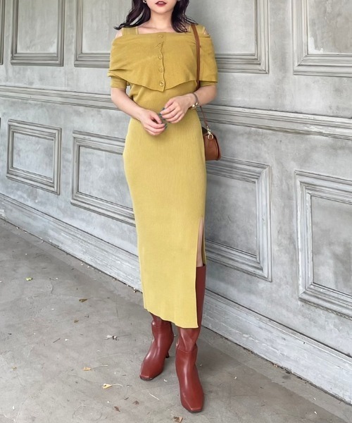 「rienda」 コンビワンピース FREE ベージュ レディース_画像3