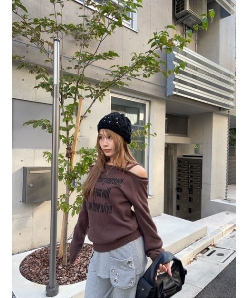 LAGUA GEM（ラグアジェム） 帽子 ベレー帽 レディース STUDS CABLE