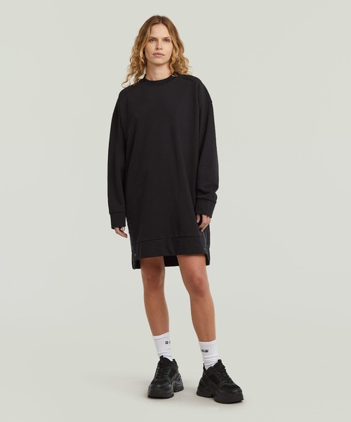 G-STAR RAW ワンピース BIKER ZIP SWEATER DRESS/バイカージップ
