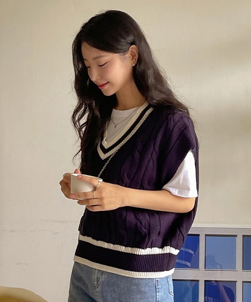 「SONA」 ノースリーブニット FREE グリーン系その他 レディース_画像5