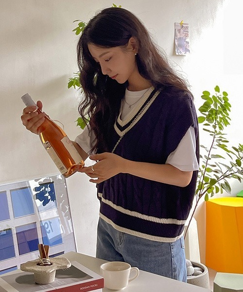 「SONA」 ノースリーブニット FREE グリーン系その他 レディース_画像7