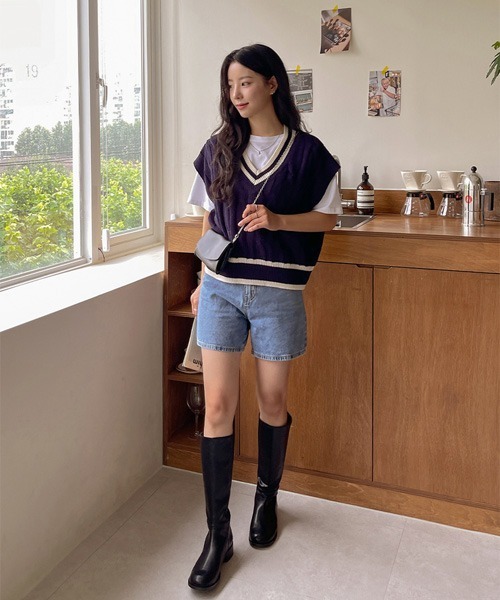 「SONA」 ノースリーブニット FREE グリーン系その他 レディース_画像8