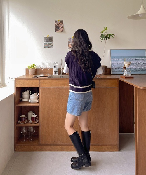 「SONA」 ノースリーブニット FREE グリーン系その他 レディース_画像9