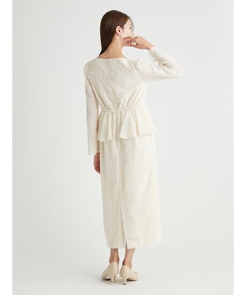 CELFORD アイボリー 長袖ひざ丈ワンピース36 CELFORD（セルフォード） 長袖ワンピース 36 アイボリー レディース