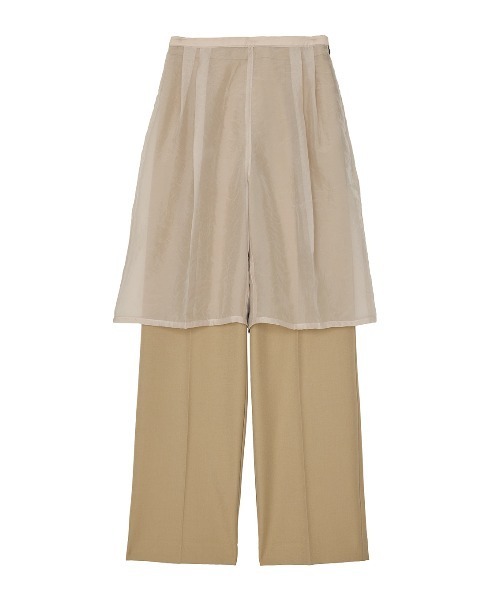 Ameri（アメリ） スラックス パンツ HALF SHEER LAYERED PANTS