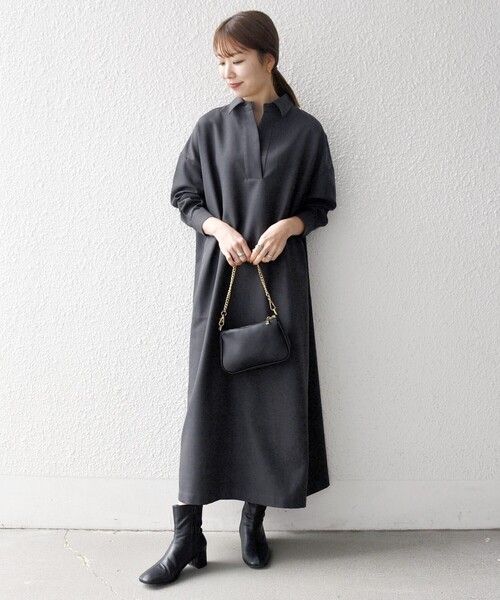 SHIPS any ワンピース any:「洗濯機可能」サージ スキッパー シャツ