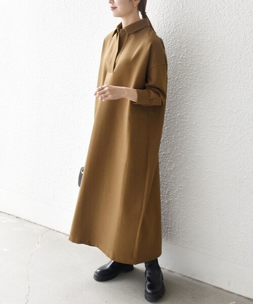 SHIPS any ワンピース any:「洗濯機可能」サージ スキッパー シャツ