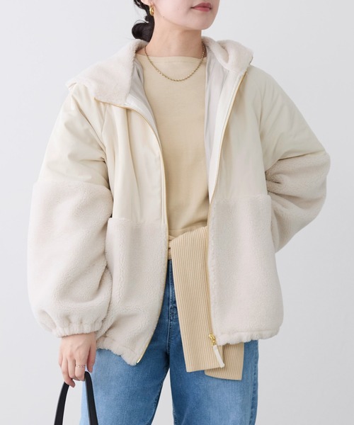 MICA&DEALマイカ&ディール【新品】軽量柔らか2WAYダウン【18日特価】 MICA&DEAL（マイカアンドディール） ブルゾン アウター ボアドッキング