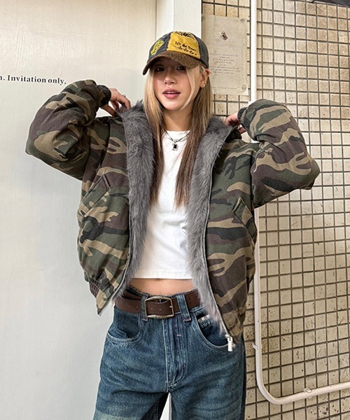 Ressaca（レサーカ） ブルゾン アウター オーバーサイズカモフラージュ