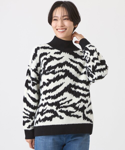 風景柄オーバーサイズニットセーター EVEX by KRIZIA（エヴェックスバイクリツィア） ニット セーター