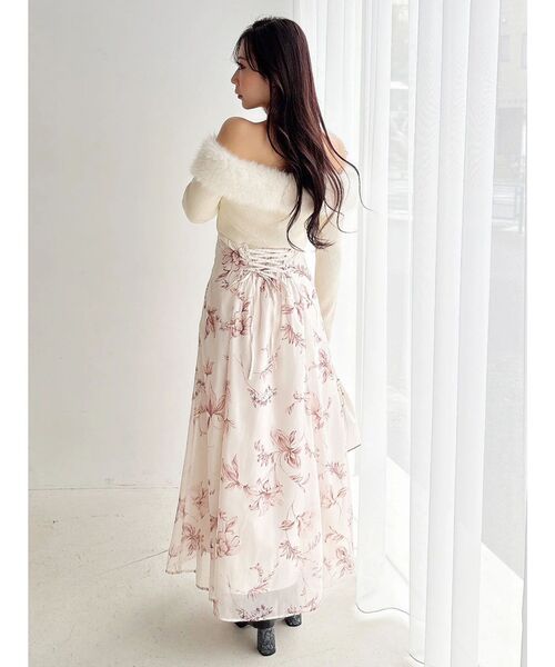 MERCURYDUO（マーキュリーデュオ） ワンピース 花柄オフショルニット