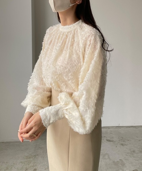 「Louere」 長袖ブラウス SMALL アイボリー レディース_画像3